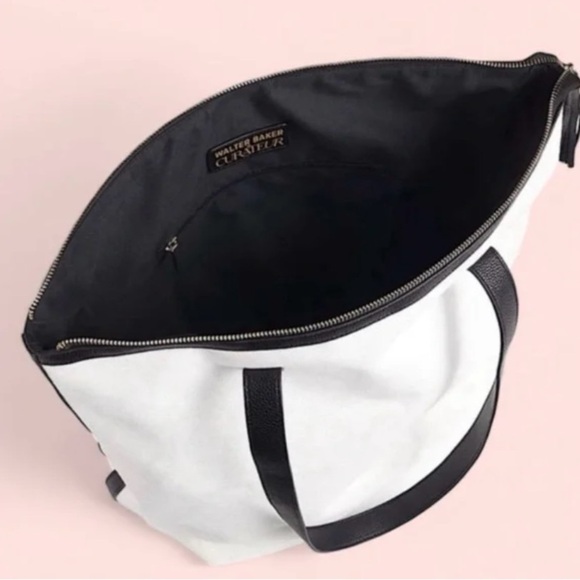 $175 MSRP Walter Barker Carly Bag classic Canvas and Vegan Leather Tote- NWT - Picture 4 of 5